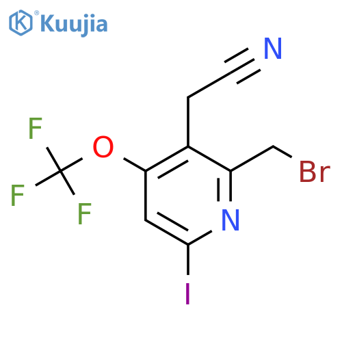 2-(Bromomethyl)-6-iodo-4-(trifluoromethoxy)pyridine-3-acetonitrile structure