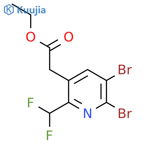 Ethyl 2,3-dibromo-6-(difluoromethyl)pyridine-5-acetate structure