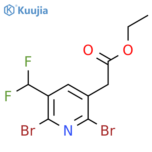 Ethyl 2,6-dibromo-3-(difluoromethyl)pyridine-5-acetate structure