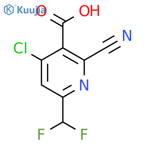4-Chloro-2-cyano-6-(difluoromethyl)pyridine-3-carboxylic acid structure
