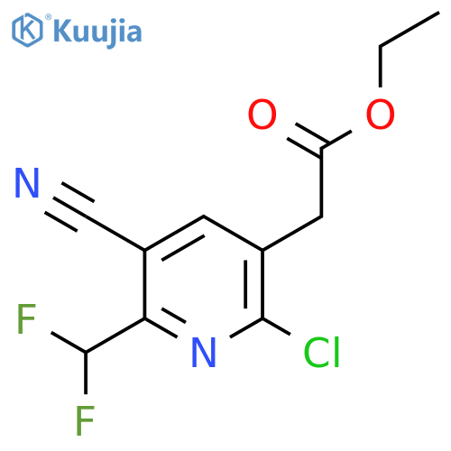 Ethyl 2-chloro-5-cyano-6-(difluoromethyl)pyridine-3-acetate structure