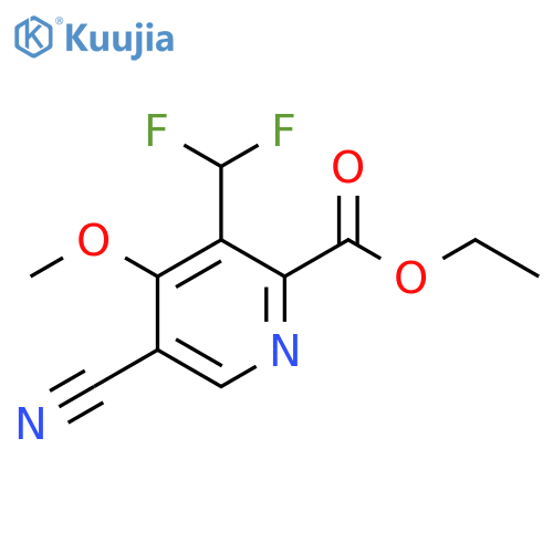 Ethyl 5-cyano-3-(difluoromethyl)-4-methoxypyridine-2-carboxylate structure