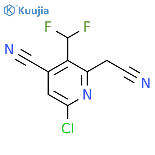 6-Chloro-4-cyano-3-(difluoromethyl)pyridine-2-acetonitrile structure