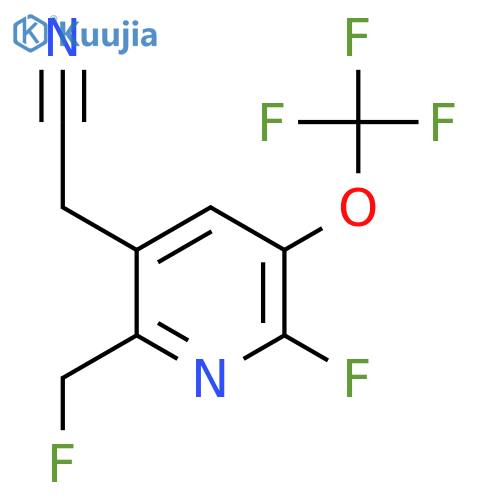 2-Fluoro-6-(fluoromethyl)-3-(trifluoromethoxy)pyridine-5-acetonitrile structure