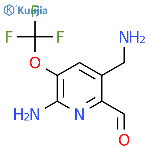 2-Amino-5-(aminomethyl)-3-(trifluoromethoxy)pyridine-6-carboxaldehyde structure