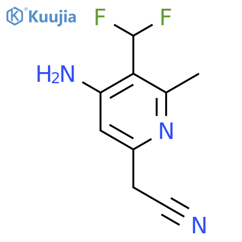 4-Amino-3-(difluoromethyl)-2-methylpyridine-6-acetonitrile structure