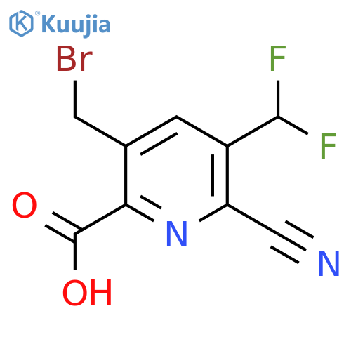 5-(Bromomethyl)-2-cyano-3-(difluoromethyl)pyridine-6-carboxylic acid structure