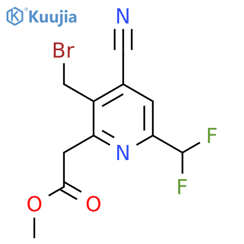 Methyl 3-(bromomethyl)-4-cyano-6-(difluoromethyl)pyridine-2-acetate structure