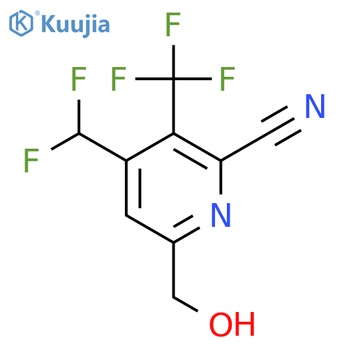 2-Cyano-4-(difluoromethyl)-3-(trifluoromethyl)pyridine-6-methanol structure