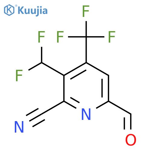 2-Cyano-3-(difluoromethyl)-4-(trifluoromethyl)pyridine-6-carboxaldehyde structure