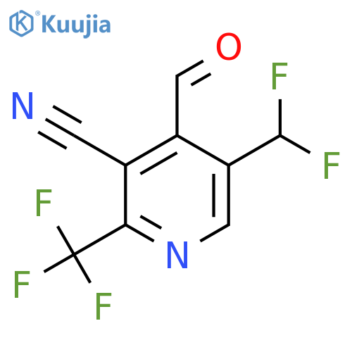 3-Cyano-5-(difluoromethyl)-2-(trifluoromethyl)pyridine-4-carboxaldehyde structure