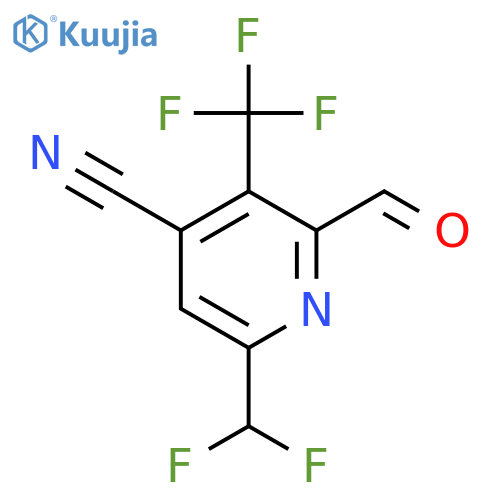 4-Cyano-6-(difluoromethyl)-3-(trifluoromethyl)pyridine-2-carboxaldehyde structure