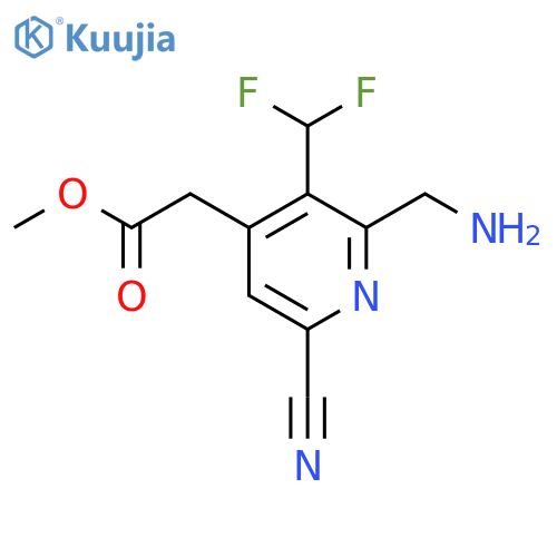 Methyl 2-(aminomethyl)-6-cyano-3-(difluoromethyl)pyridine-4-acetate structure