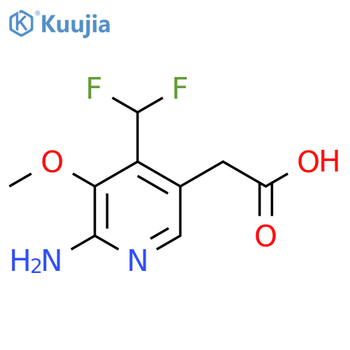 2-Amino-4-(difluoromethyl)-3-methoxypyridine-5-acetic acid structure