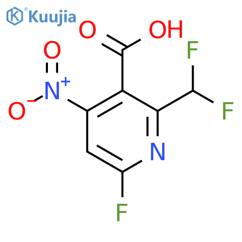 2-(Difluoromethyl)-6-fluoro-4-nitropyridine-3-carboxylic acid structure