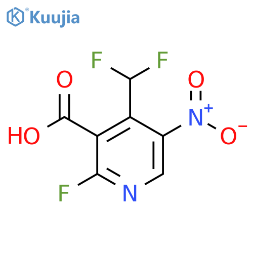 4-(Difluoromethyl)-2-fluoro-5-nitropyridine-3-carboxylic acid structure