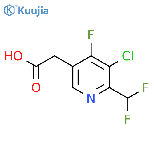 3-Chloro-2-(difluoromethyl)-4-fluoropyridine-5-acetic acid structure