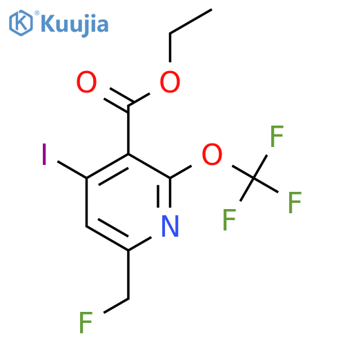 Ethyl 6-(fluoromethyl)-4-iodo-2-(trifluoromethoxy)pyridine-3-carboxylate structure