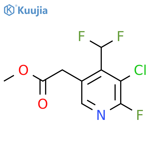 Methyl 3-chloro-4-(difluoromethyl)-2-fluoropyridine-5-acetate structure