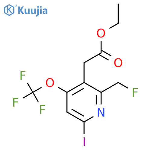 Ethyl 2-(fluoromethyl)-6-iodo-4-(trifluoromethoxy)pyridine-3-acetate structure