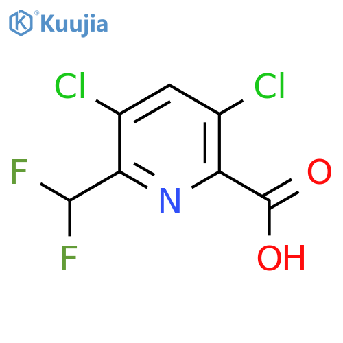 3,5-Dichloro-2-(difluoromethyl)pyridine-6-carboxylic acid structure