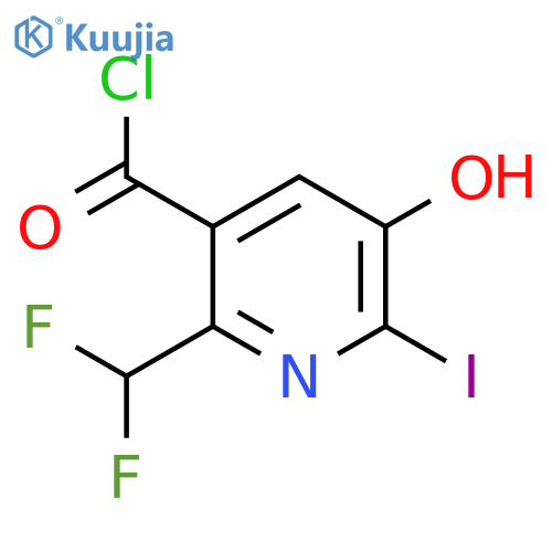 2-(Difluoromethyl)-5-hydroxy-6-iodopyridine-3-carbonyl chloride structure