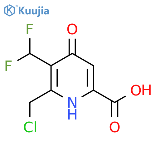 2-(Chloromethyl)-3-(difluoromethyl)-4-hydroxypyridine-6-carboxylic acid structure