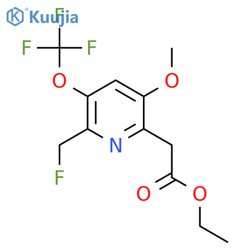 Ethyl 2-(fluoromethyl)-5-methoxy-3-(trifluoromethoxy)pyridine-6-acetate structure