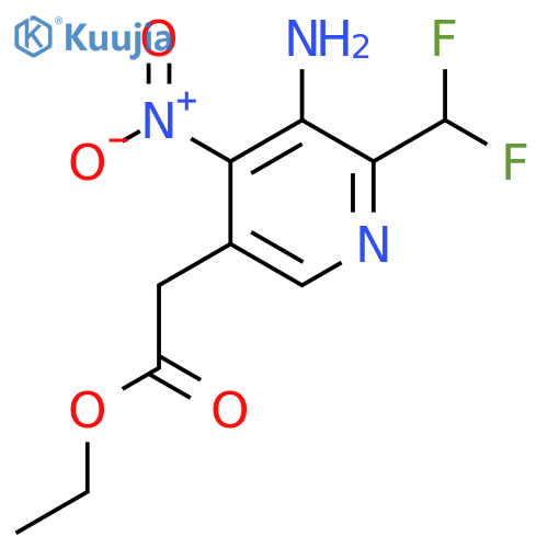 Ethyl 3-amino-2-(difluoromethyl)-4-nitropyridine-5-acetate structure