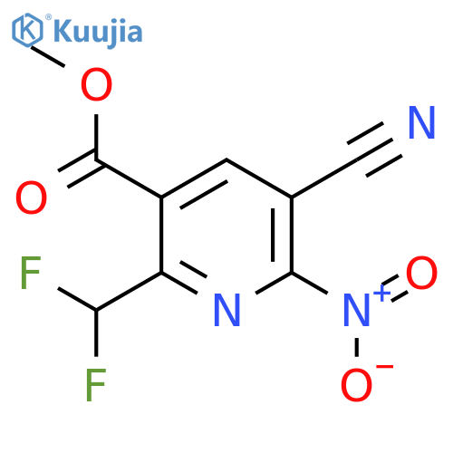 Methyl 3-cyano-6-(difluoromethyl)-2-nitropyridine-5-carboxylate structure