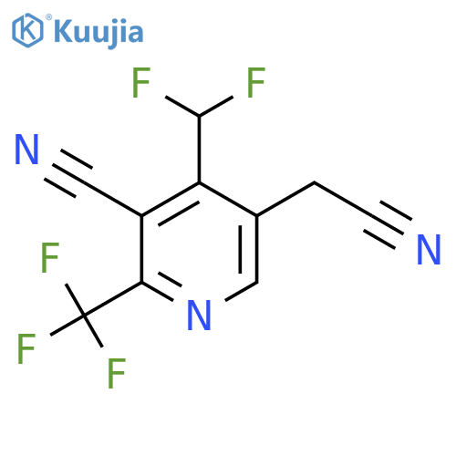 3-Cyano-4-(difluoromethyl)-2-(trifluoromethyl)pyridine-5-acetonitrile structure