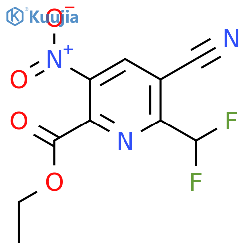 Ethyl 3-cyano-2-(difluoromethyl)-5-nitropyridine-6-carboxylate structure