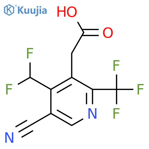 5-Cyano-4-(difluoromethyl)-2-(trifluoromethyl)pyridine-3-acetic acid structure
