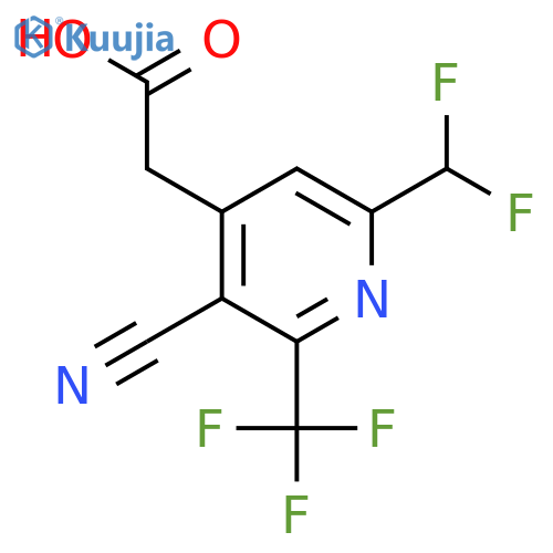 3-Cyano-6-(difluoromethyl)-2-(trifluoromethyl)pyridine-4-acetic acid structure
