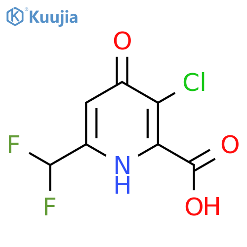 3-Chloro-6-(difluoromethyl)-4-hydroxypyridine-2-carboxylic acid structure