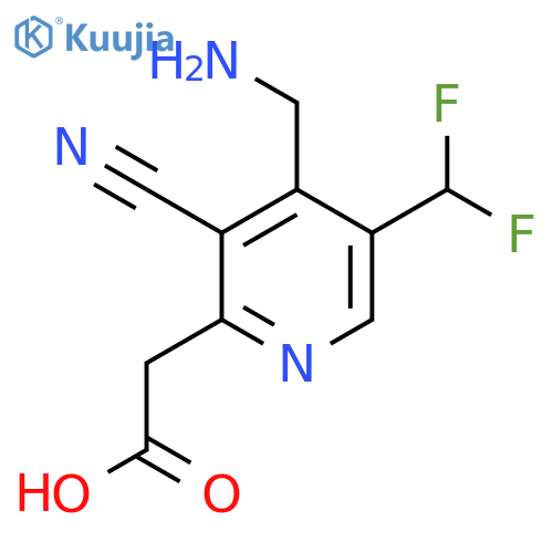 4-(Aminomethyl)-3-cyano-5-(difluoromethyl)pyridine-2-acetic acid structure