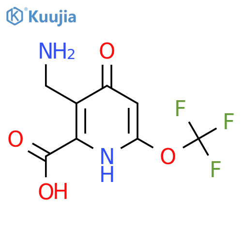 3-(Aminomethyl)-4-hydroxy-6-(trifluoromethoxy)pyridine-2-carboxylic acid structure