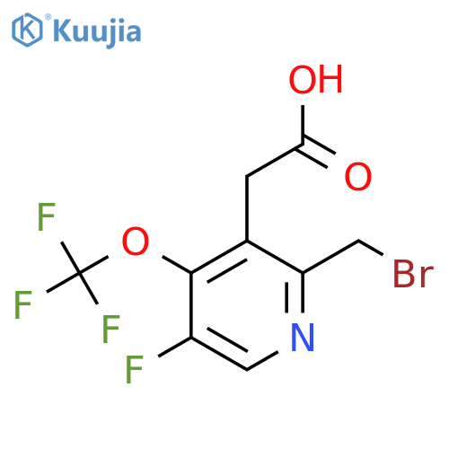 2-(Bromomethyl)-5-fluoro-4-(trifluoromethoxy)pyridine-3-acetic acid structure