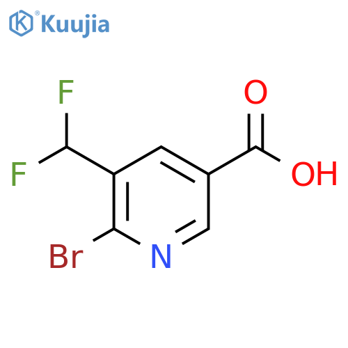 3-Pyridinecarboxylic acid, 6-bromo-5-(difluoromethyl)- structure