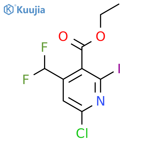 Ethyl 6-chloro-4-(difluoromethyl)-2-iodopyridine-3-carboxylate structure