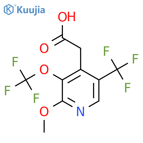 2-Methoxy-3-(trifluoromethoxy)-5-(trifluoromethyl)pyridine-4-acetic acid structure