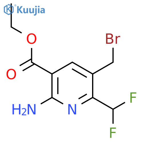 Ethyl 2-amino-5-(bromomethyl)-6-(difluoromethyl)pyridine-3-carboxylate structure