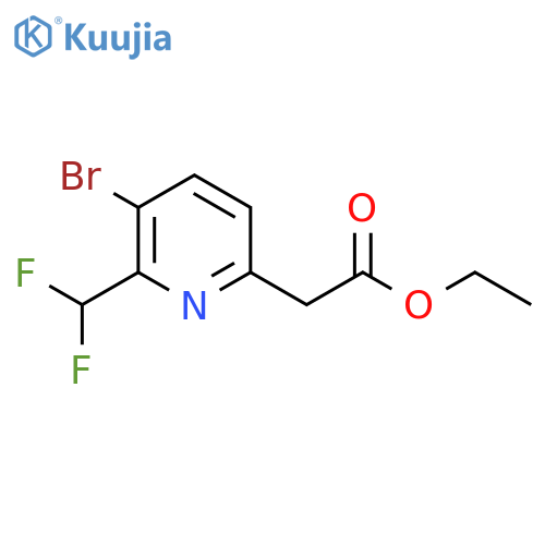 Ethyl 3-bromo-2-(difluoromethyl)pyridine-6-acetate structure