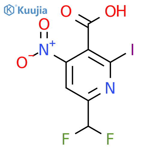 6-(Difluoromethyl)-2-iodo-4-nitropyridine-3-carboxylic acid structure