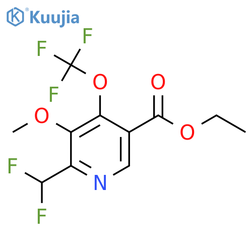 Ethyl 2-(difluoromethyl)-3-methoxy-4-(trifluoromethoxy)pyridine-5-carboxylate structure
