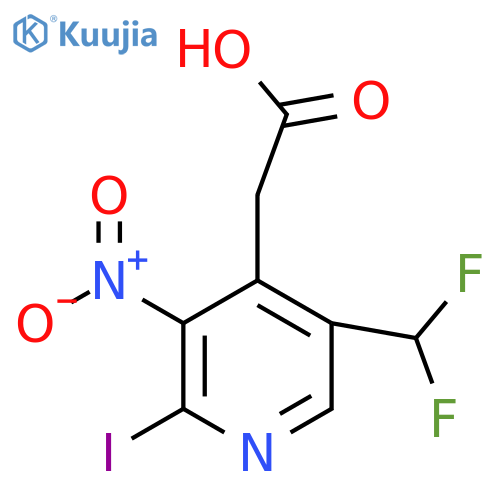 5-(Difluoromethyl)-2-iodo-3-nitropyridine-4-acetic acid structure