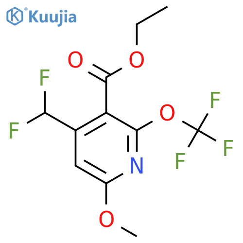 Ethyl 4-(difluoromethyl)-6-methoxy-2-(trifluoromethoxy)pyridine-3-carboxylate structure