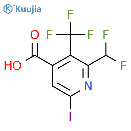2-(Difluoromethyl)-6-iodo-3-(trifluoromethyl)pyridine-4-carboxylic acid structure