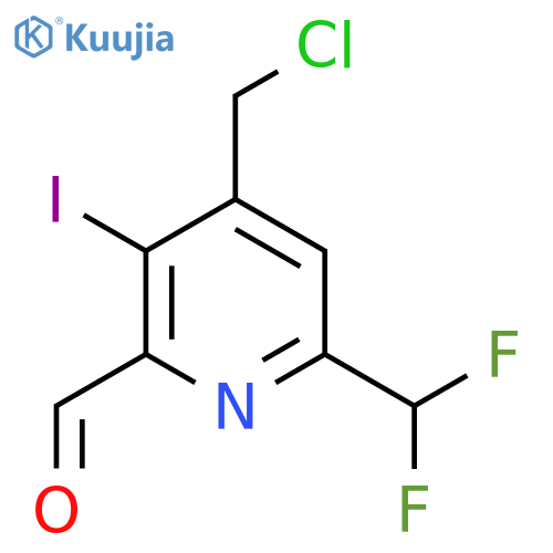4-(Chloromethyl)-6-(difluoromethyl)-3-iodopyridine-2-carboxaldehyde structure