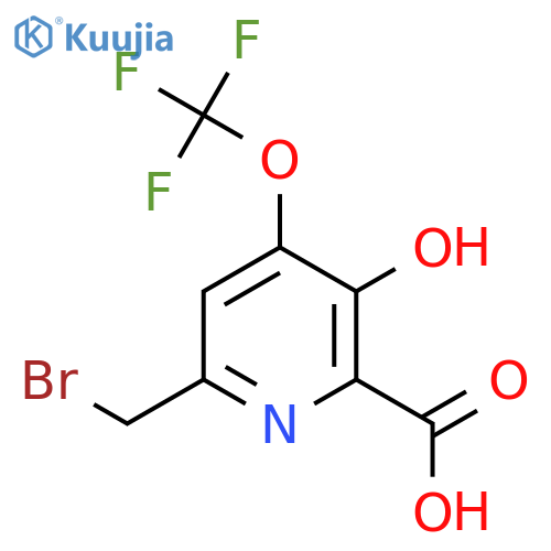 6-(Bromomethyl)-3-hydroxy-4-(trifluoromethoxy)pyridine-2-carboxylic acid structure